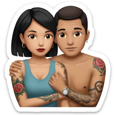 Celebrity breaking moment between lovers, JetSetFly , photo Realistic Couple with tattoos , Tefi Valenzuela sticker