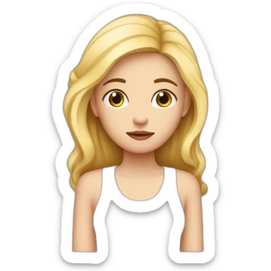 Une femme triste avec une charlotte rouge sur la tête sticker