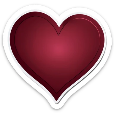 burgandy heart sticker