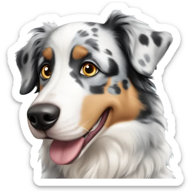 Blue merle australian shepherd with heterochromia sticker