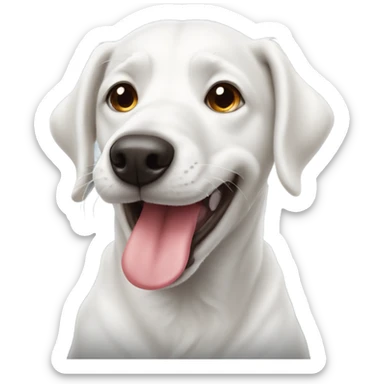White dog with tounge out sticker