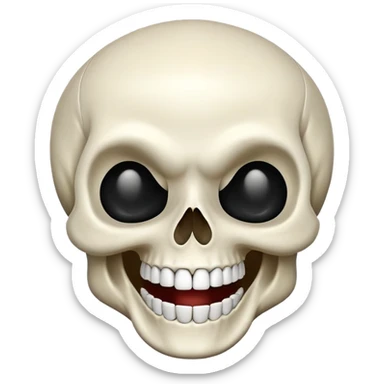 A laughing skull  sticker