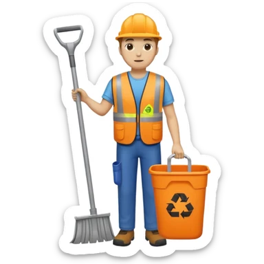 waste-management, safety vest, trash picker, cleaning up trash, full body sticker