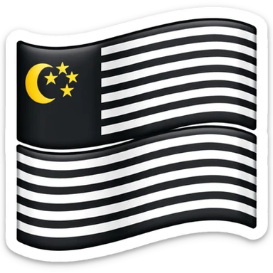 Two colored flag, white on top and black on bottom. Right in the middle. sticker
