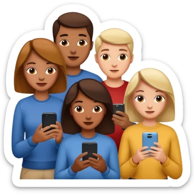 a lot of people on there phones sticker