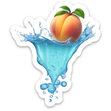 peach splashing water sticker
