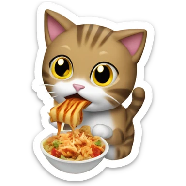Cat eating shawarma  sticker