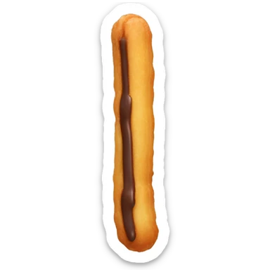 Churro with chocolate dipped tip sticker