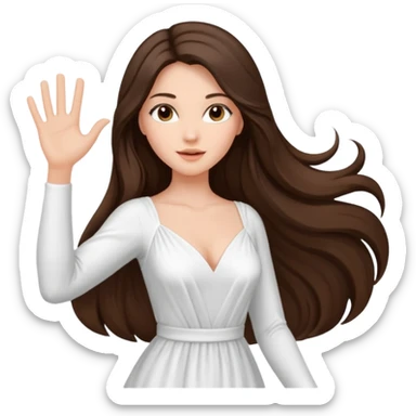 Beautiful brunette lady sexy with raised hand long hair sticker