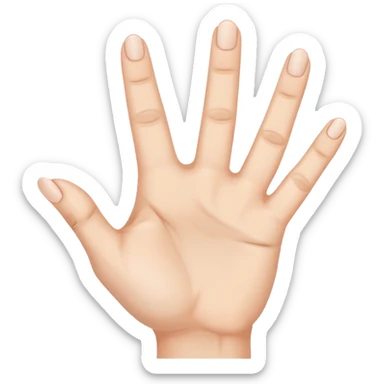 A hand with five fingers raises the first three fingers only sticker