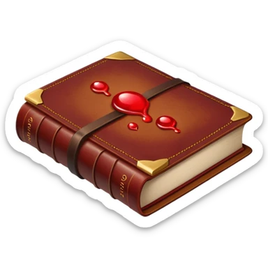 Brown book with blood droplets  sticker