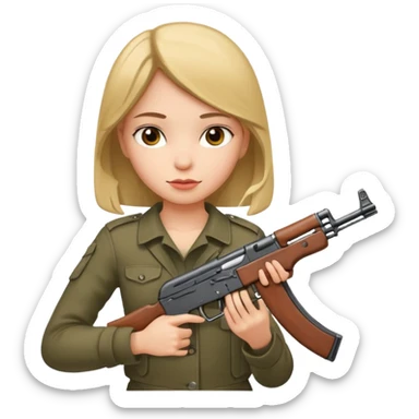 I want a girl holding up a ak-47 sticker