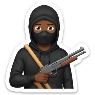Make a black guy robbing store with gun sticker