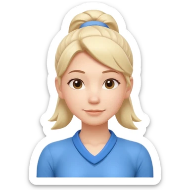 cute yoga coach portrait, head and shoulders only, calm face, soft smile, simple sporty outfit collar, 3D cartoon, mobile game icon style, clean background, no text, no watermark
 sticker