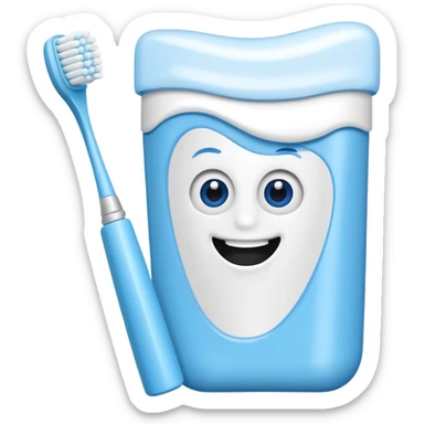 toothpaste and toothbrush sticker