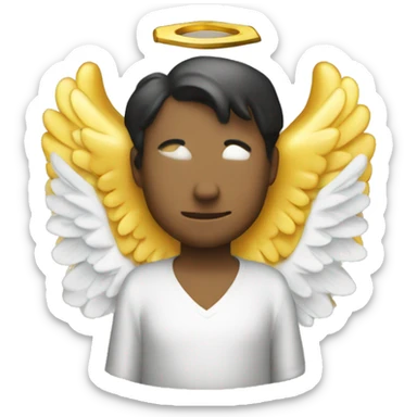 Angel wings on a spade card suit sticker