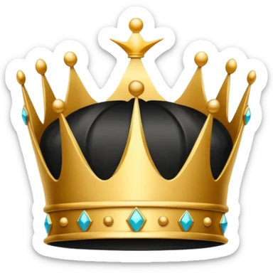 black premium logo crown simple sticker