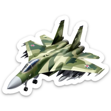 SU-35 Jet - Sukhoi (Model Year: 2020) (Iconic colour: Camouflage green) sticker