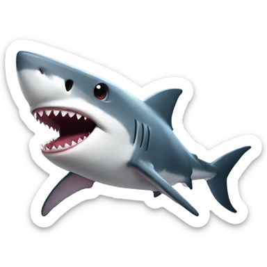 Shark with light saber sticking tongue out  sticker