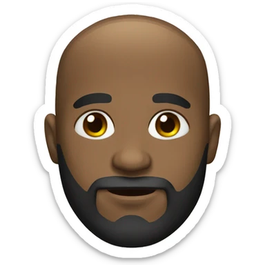 Bald head black dude with beard sticker