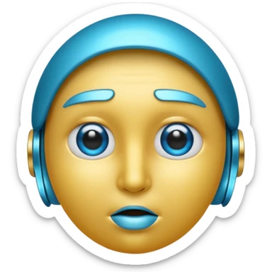 "blue 3D side eye emoji, sigma judging look, cold phonk style, high detail" sticker