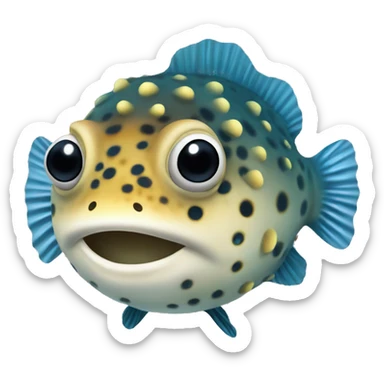 Dwarf puffer fish smiling sticker