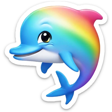 Beautiful rainbow dolphin sticker