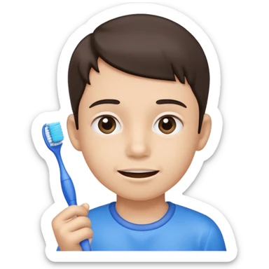 kid blue Toothbrush sticker