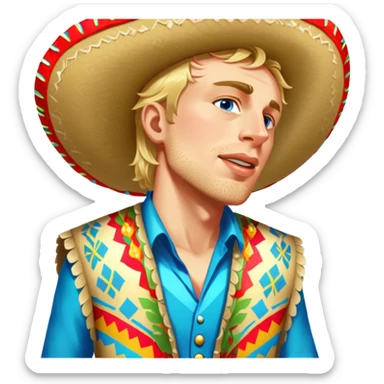 Fiestero with Sombrero sticker
