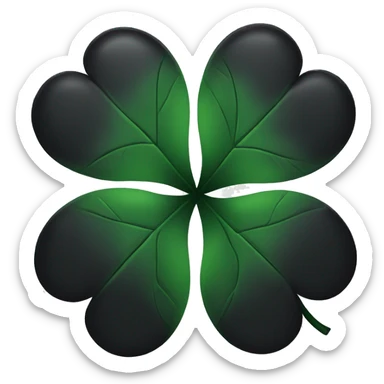black 5 leaf clover sticker