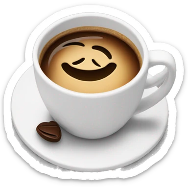 Emoji sipping coffee at the top it says sorry but coffee first sticker