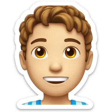 Boy with brown hair hurt his head in the swimming pool because of sunscreen sticker