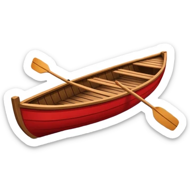 Rowing boat on sunset with pontoon in the background sticker