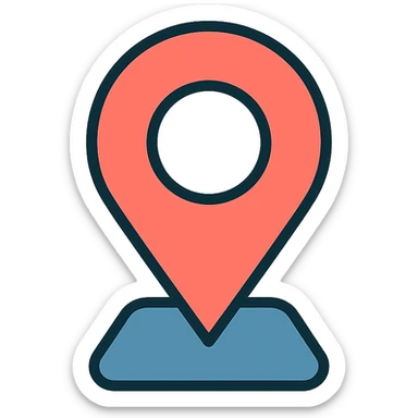 map pin icon, refined elegant style, subtle gradients, professional look sticker