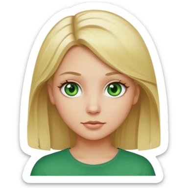 Girl blonde Green eyes sticker