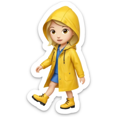 Raincoat Pedestrian woman sticker