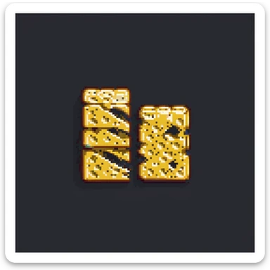 Swiss cheese slices stacked, each with holes, pixel art, representing cybersecurity layers, digital background, retro game style sticker