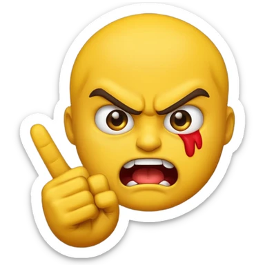 angry emoji with angry hand sign sticker