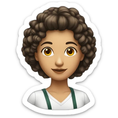 Mulher morena com cabelo longo com luzes na academia sticker