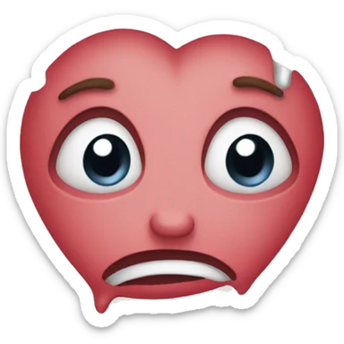 Crying heart face sticker