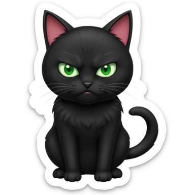 Angry, Black cat with hands on hips sticker
