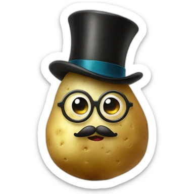 Potato with top hat and monocle  sticker