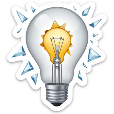 A light bulb broken in half is like a broken heart 💔 sticker