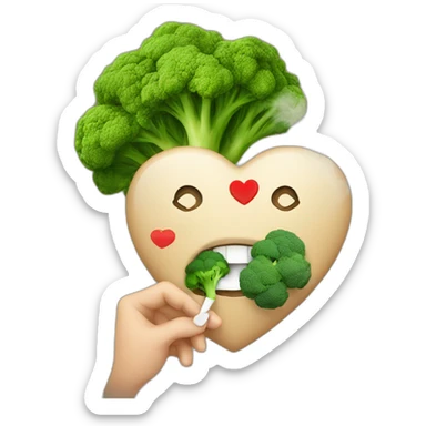 420, Person Smoking, love heart broccoli sticker