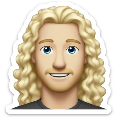 3/4 profile light curl blonde 30yo man blue eyed pale skin sticker