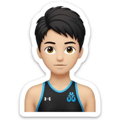 Un personnage qui a les cheveux noirs dans le côté et qui porte un maillot de l’om sticker