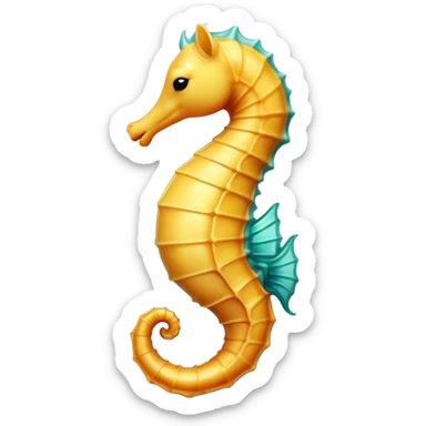 Meme-Worthy Cute Sleeping Sea Horse Portrait Emoji, Head resting peacefully with a contented smile, showcasing a slender, elegantly curved body with a softly coiled tail and eyes gently closed in serene slumber, Simplified yet adorably endearing features, highly detailed, glowing with a soft, drowsy aquatic light, high shine, relaxed and utterly lovable, stylized with an air of playful laziness, soft glowing outline, capturing the essence of a sleeping sea horse that feels destined to become the next viral icon of adorable rest! sticker