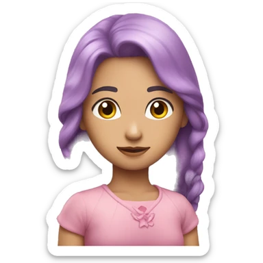 Corazón lila y rosa sticker