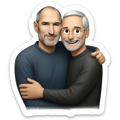 Steve jobs huging me sticker