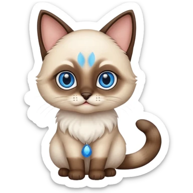 chibi siamese cat  sticker